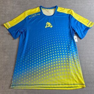 Disney runDisney Performance Shirt Mens Large Blue Yellow Mickey Mouse Run NWT
